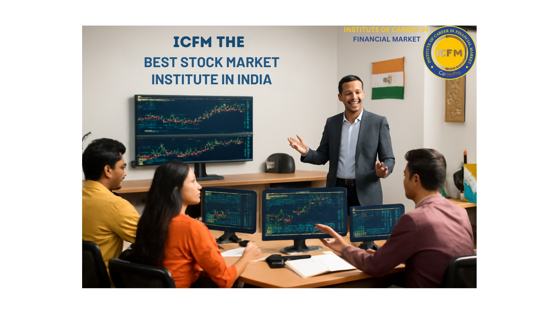 Beginner practicing trading at the best stock market institute